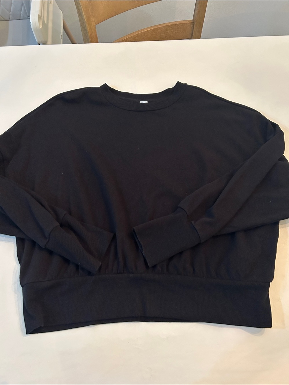 Old Navy Black Crop Crewneck Sweatshirt